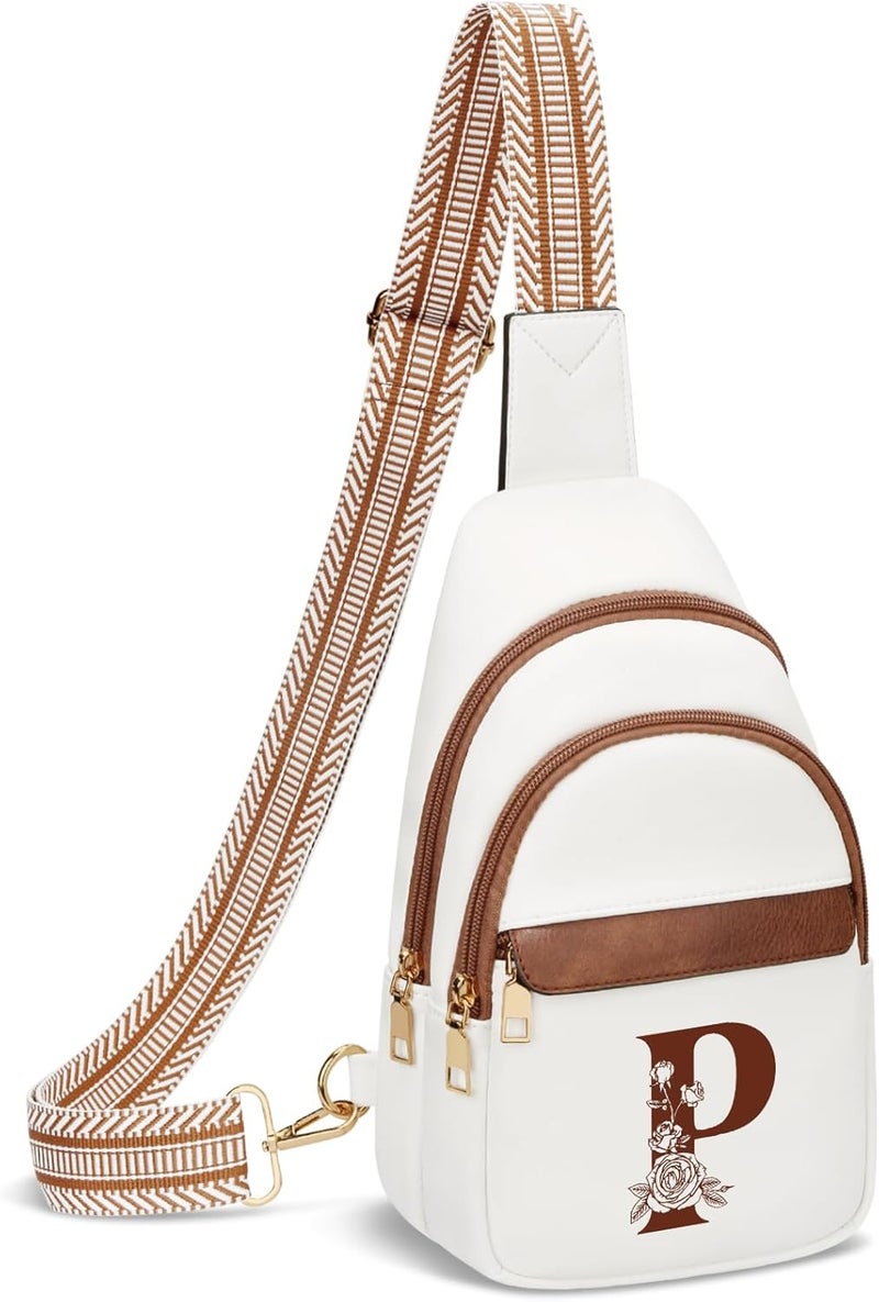 CLOUDWINGS Birthday Valentines Gifts for Women Mom Wife Crossbody Bags Sling Bag Fanny Packs with Initial Chest Bag | Initial - Image 1